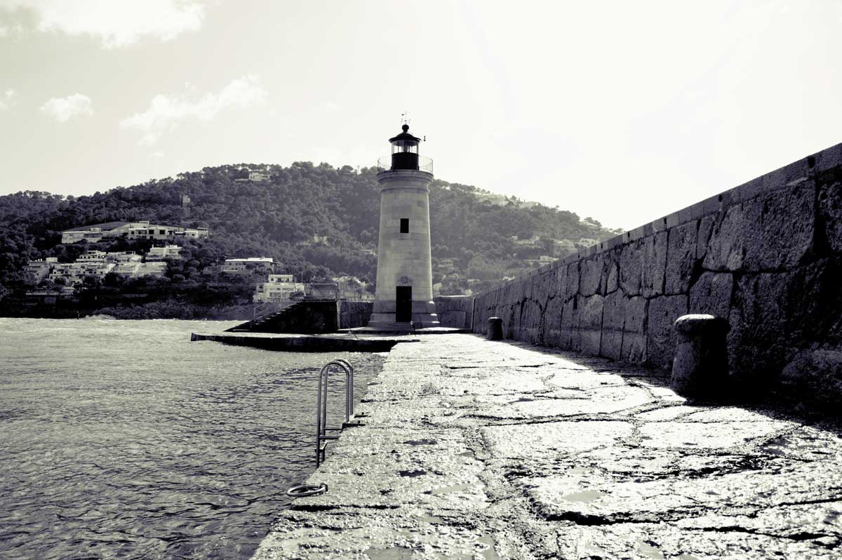 Andratx Lighthouse Black and White Photo Art